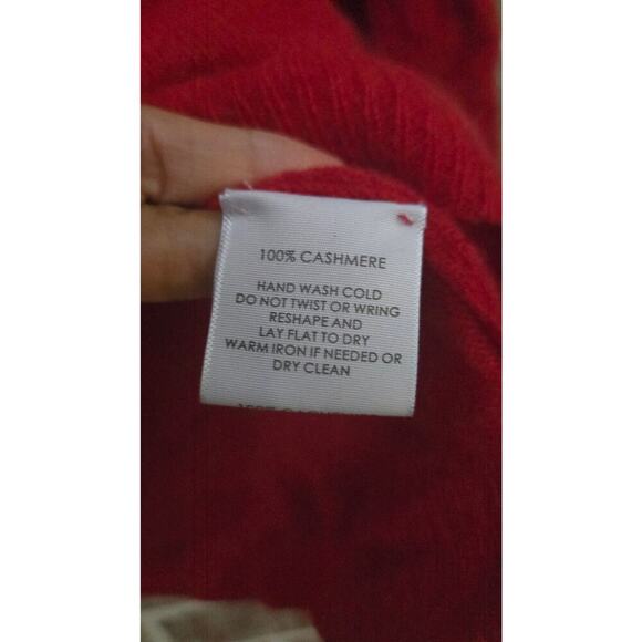 White and Warren 100% Cashmere Red Sweater Size S - Picture 3 of 4